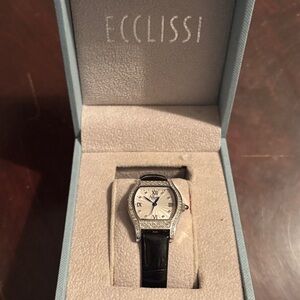Ecclissi Women's Silver and Black Watch